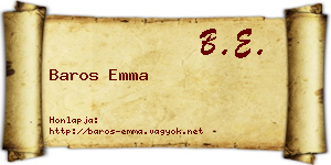 Baros Emma névjegykártya