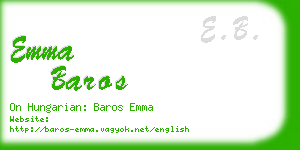 emma baros business card